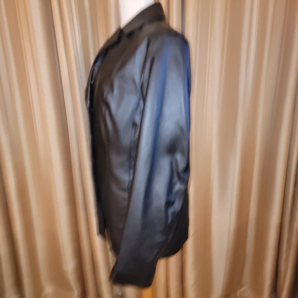 Wilsons Leather Black Leather Blazer Size Large - Picture 5 of 9